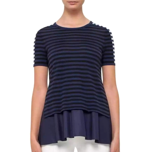 Akris Punto - Short Sleeve Knit Striped Top - Size 8 - Picture 2 of 12